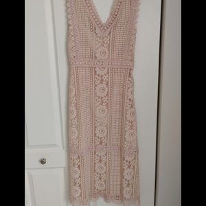 Mango Brand new beige lace midi dress with Tag